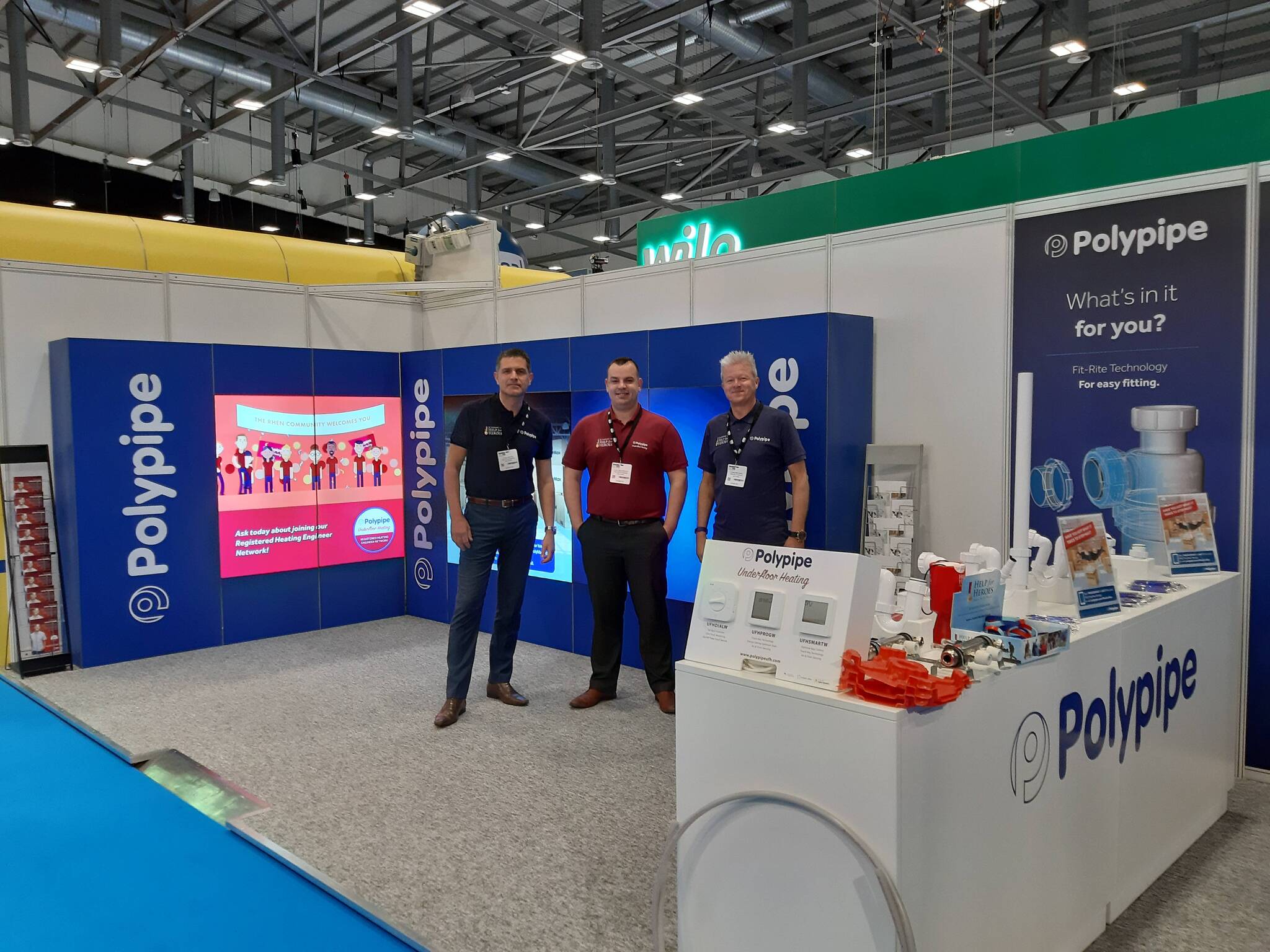 Installer 2019 Three of Polypipe's Area Heating Managers stood on the Polypipe Stand at Installer 2019.